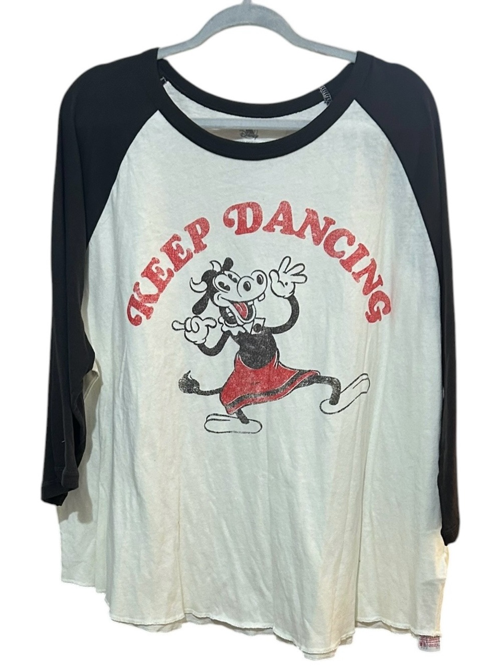Rare Size! NWOT Official Disney Clarabelle Cow "Keep Dancing" Raglan Tee Sz 4X